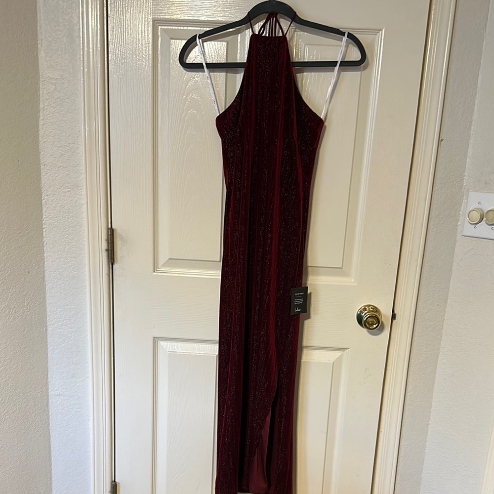 Lulu's Red Halter Sheath Dress for Cocktail
